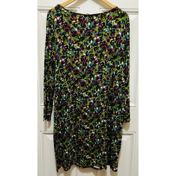 JJill Wearever Collection Womens Long Sleeve Floral Print Dress Size L - Picture 3 of 3